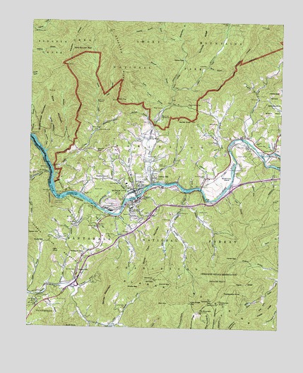 Bryson City, NC USGS Topographic Map