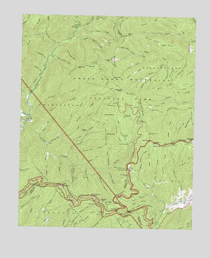 Bunches Bald, NC USGS Topographic Map