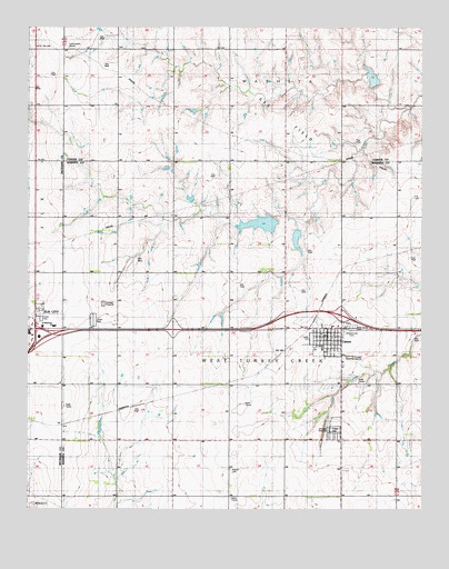 Canute, OK USGS Topographic Map