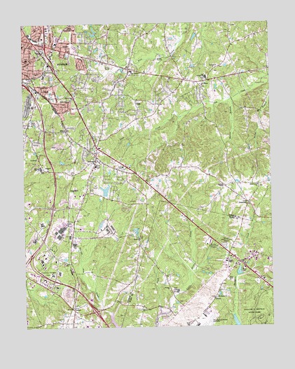 Southeast Durham, NC USGS Topographic Map