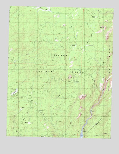 Squaw Dome, CA USGS Topographic Map