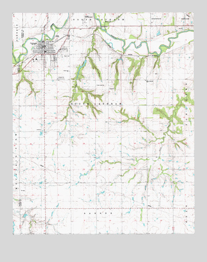 Carnegie, OK USGS Topographic Map