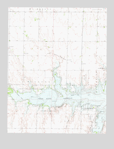 Cedar Bluff, KS USGS Topographic Map