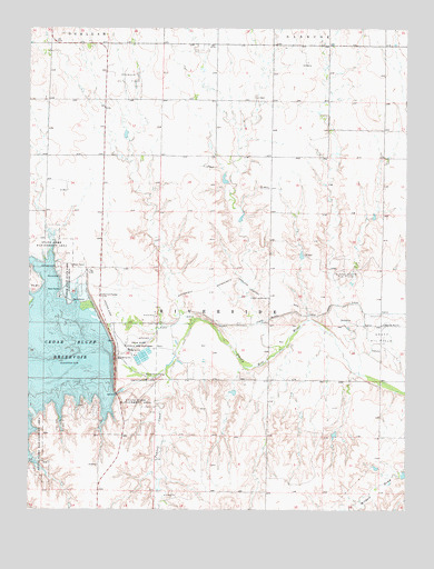 Cedar Bluff Dam, KS USGS Topographic Map