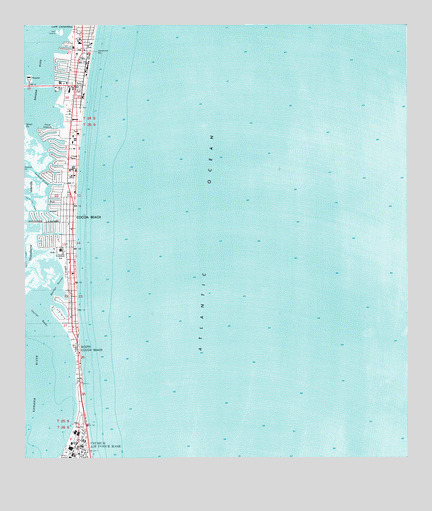 Cocoa Beach, FL USGS Topographic Map