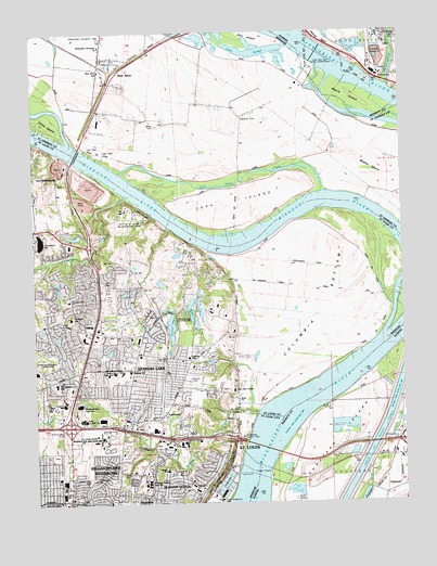 Columbia Bottom, MO USGS Topographic Map