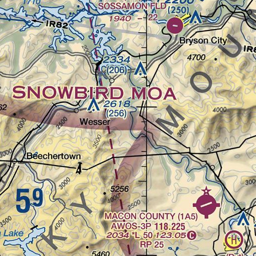 FAA VFR chart of Grave Gap, NC