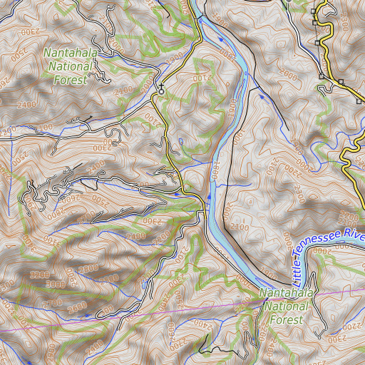 OpenTopoMap map of Grave Gap, NC