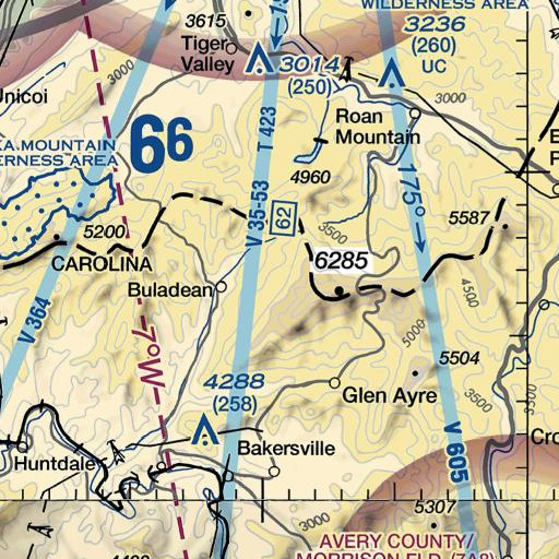 FAA VFR chart of Sarvis Gap, NC