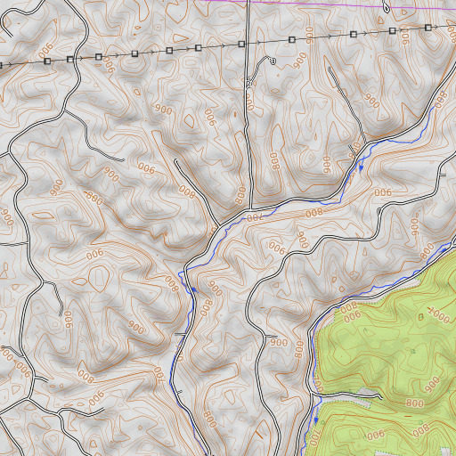 OpenTopoMap map of Bear Run, OH