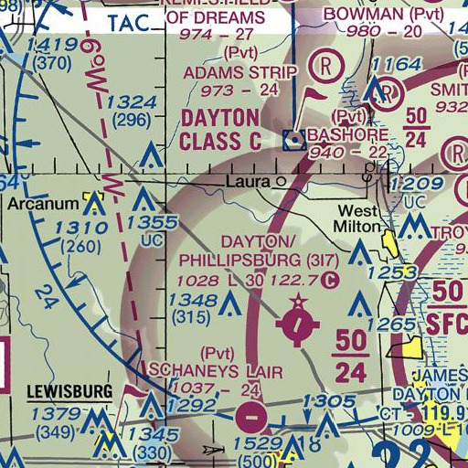 FAA VFR chart of Feitshams Ditch, OH