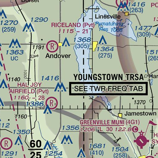 FAA VFR chart of Simons Cemetery, OH