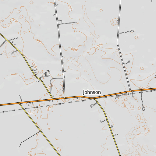 OpenTopoMap map of Johnson Cemetery, OH