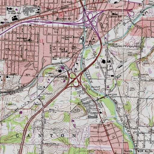 USGS 24K topo map of Interchange 103, OH