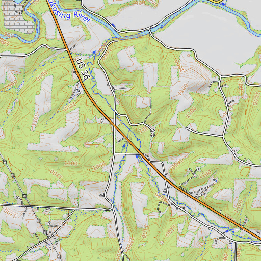 OpenTopoMap map of Dry Run, OH