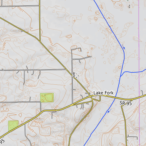 OpenTopoMap map of Lakefork School (historical), OH
