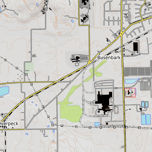 OpenTopoMap map of School Number 6 (historical), OH