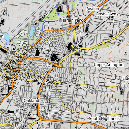 OpenTopoMap map of Miami Park, OH