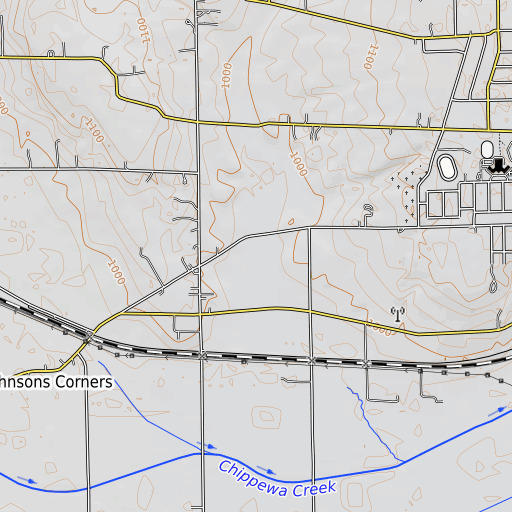 OpenTopoMap map of Fountain Spring Farm, OH