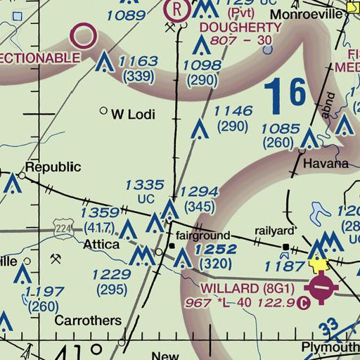 FAA VFR chart of Omar Chapel, OH