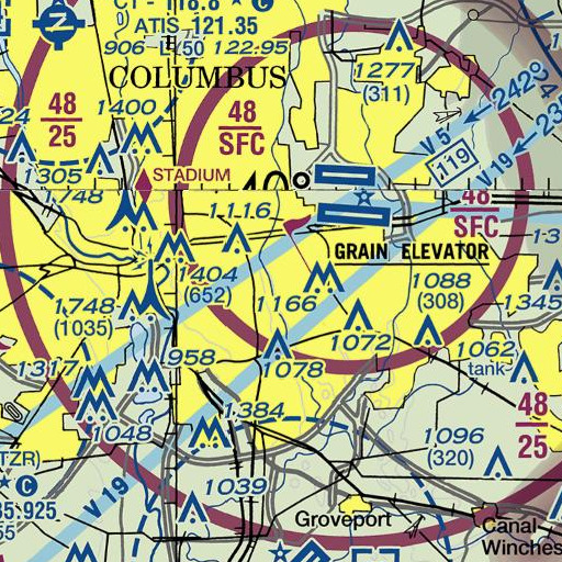 FAA VFR chart of Bexley Public Library, OH