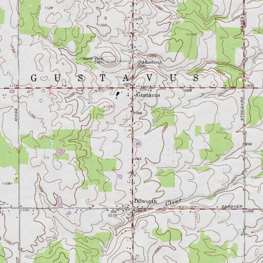 USGS 24K topo map of Gustavus Center Historic District, OH