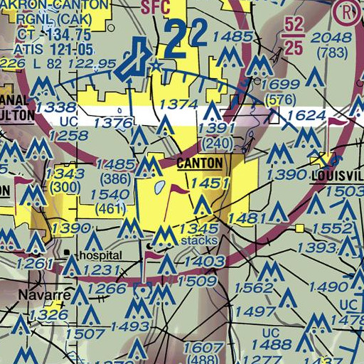 FAA VFR chart of Fawcett Stadium, OH