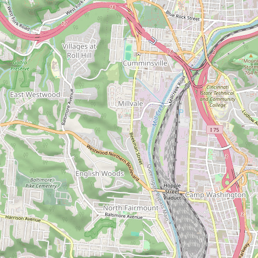 OpenStreetMap map of Millvale Elementary School, OH