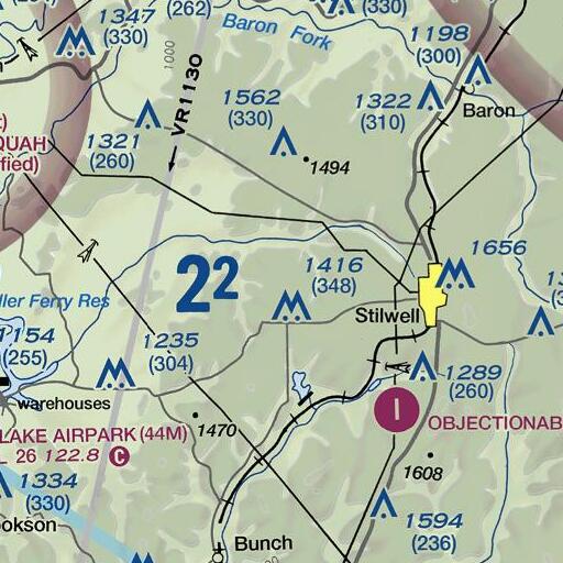 FAA VFR chart of Coon Mountain, OK