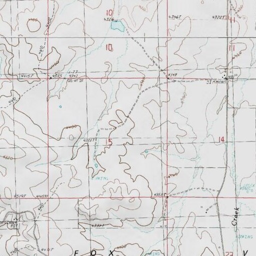 USGS 24K topo map of Fox Valley, OR