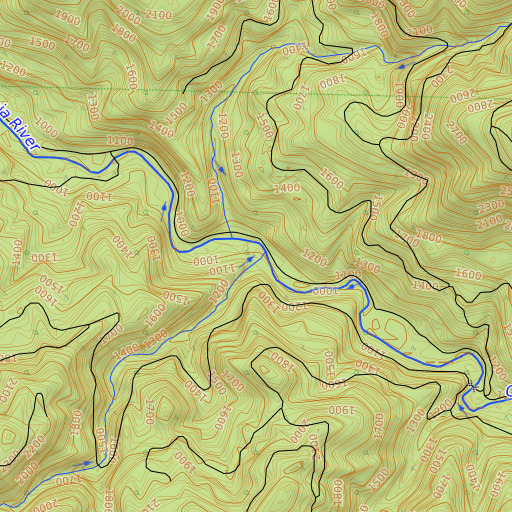 OpenTopoMap map of Blue Creek, OR