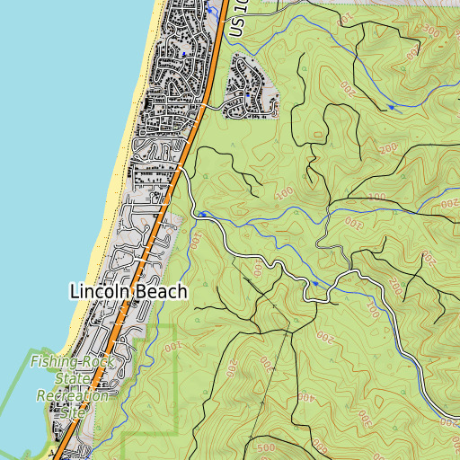 OpenTopoMap map of Salmon Creek, OR