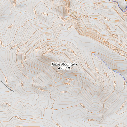 OpenTopoMap map of Table Mountain, OR