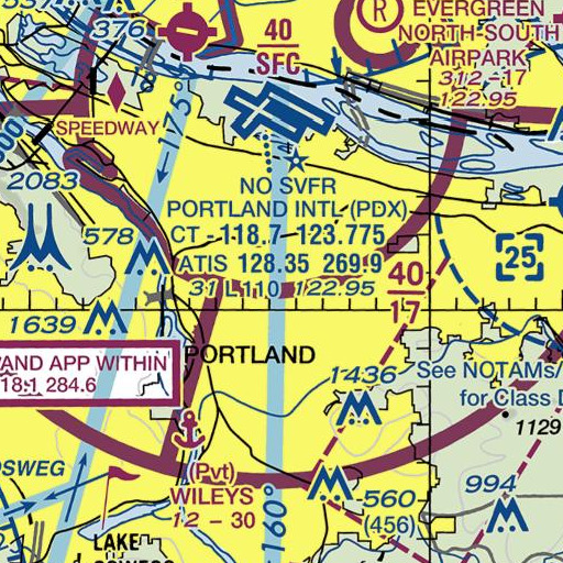 FAA VFR chart of Mount Tabor, OR