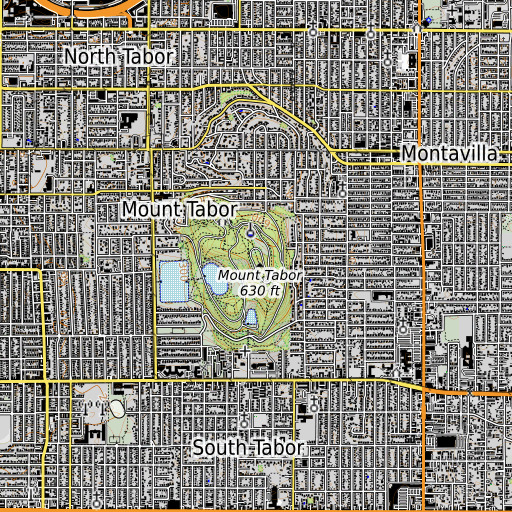 OpenTopoMap map of Mount Tabor, OR