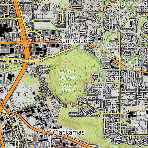 OpenTopoMap map of Mount Talbert, OR