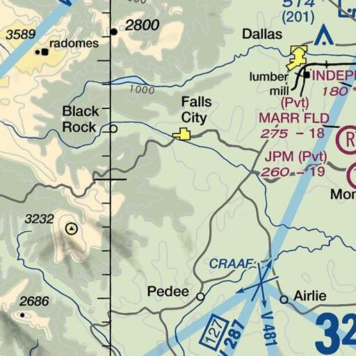 FAA VFR chart of Tater Hill, OR