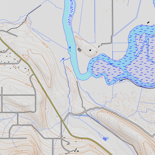 OpenTopoMap map of Teeters Landing, OR