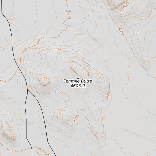 OpenTopoMap map of Tenmile Butte, OR