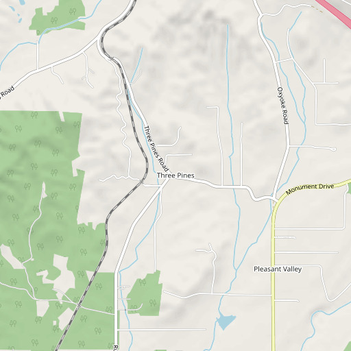 OpenStreetMap map of Three Pines, OR