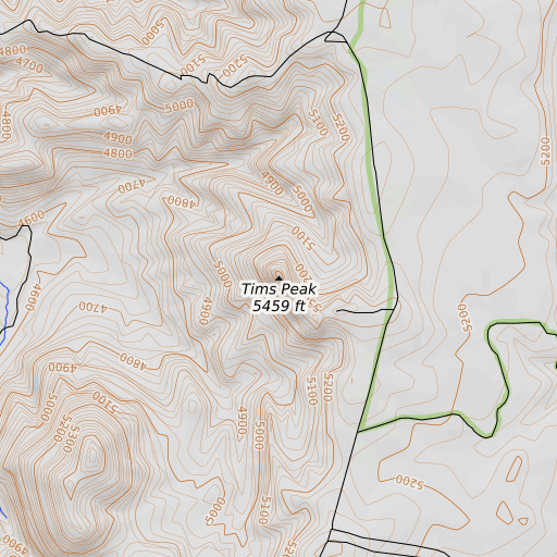 OpenTopoMap map of Tims Peak, OR