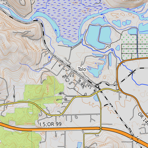OpenTopoMap map of Tolo, OR
