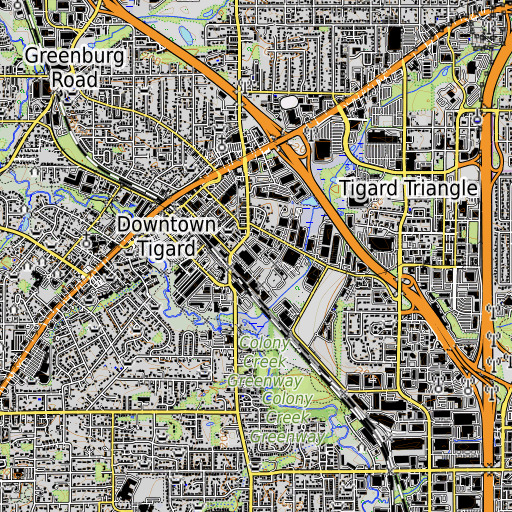 OpenTopoMap map of Trece, OR