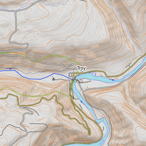 OpenTopoMap map of Troy, OR
