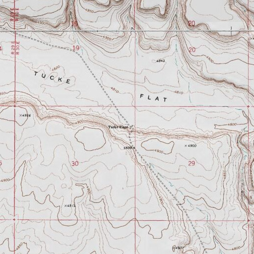 USGS 24K topo map of Tucke Place, OR