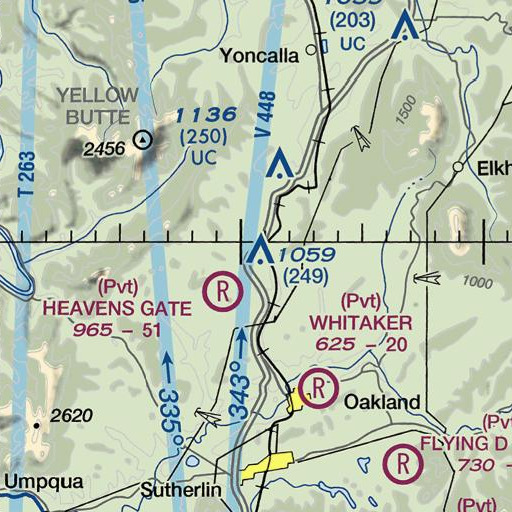FAA VFR chart of Turkey Hill, OR