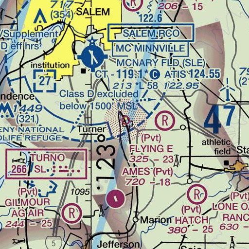 FAA VFR chart of Turner, OR