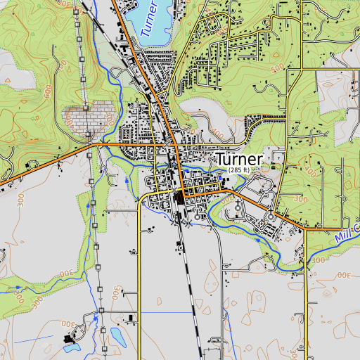 OpenTopoMap map of Turner, OR
