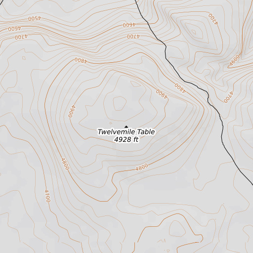 OpenTopoMap map of Twelvemile Table, OR