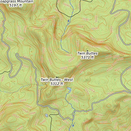 OpenTopoMap map of Twin Buttes, OR